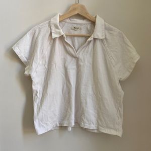 MADEWELL boxy relaxed ivory polo shirt